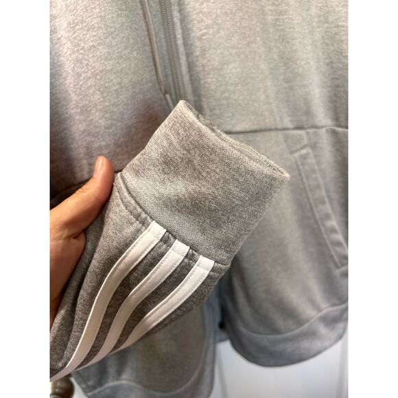 Adidas Men's‎ Fleece Tech Hooded Full Zip Sweatshirt Pullover Gary Size Medium - Picture 7 of 14